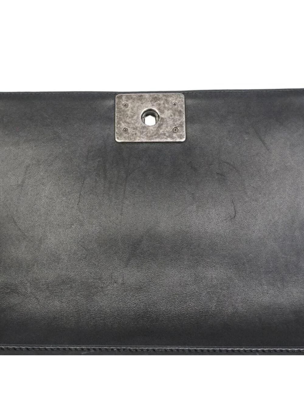 Chanel Shoulder Bag Boy Lambskin Black Silver
